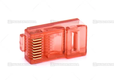 Cat5e RJ45 Plug — Red Housing / 超五类水晶头 · 红色胶料