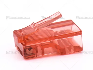 Cat5e RJ45 Plug — Red Housing / 超五类水晶头 · 红色胶料